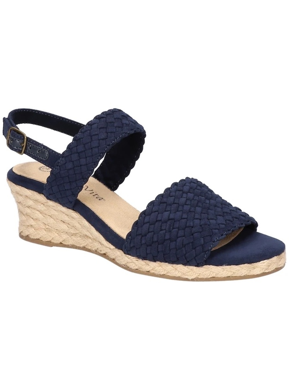 ♥️♥️ Bella Vita Women's Mariella Espadrille Wedge Sandals - Navy Suede
